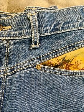 Pulse Women’s Vintage High-Rise Denim Jeans with Animal Hide Pocket Accent